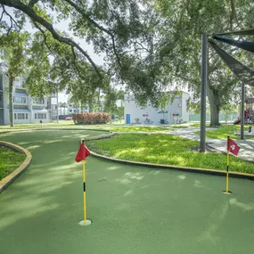 The mini golf course at Orbit One Vacation Club
