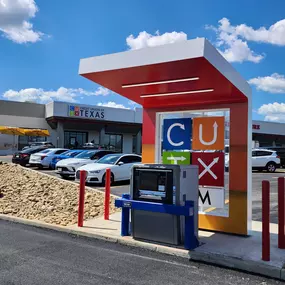 The drive up ATM in front of the Credit Union of Texas branch in Kilgore, TX