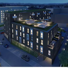 Rendering des Stayurban in Nürnberg bei Nacht