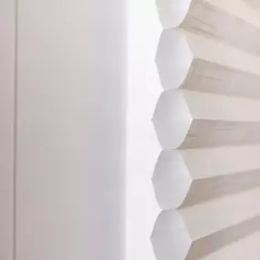 Experience the perfect balance of comfort and energy efficiency. Our Cellular Shades feature honeycomb-shaped cells that trap air, providing a layer of insulation that keeps your room cozy in the winter and cool in the summer.