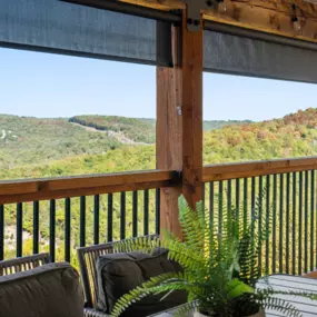Exterior solar shades on patio