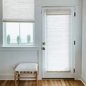 Add Woven Woods Shades to your entry door for privacy