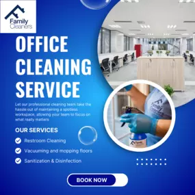 Professional Office Cleaning in Hartford County
A clean workspace means higher productivity, better health, and stronger first impressions. With Family Cleaners Cleaning Services, your office stays spotless and organized. Our office cleaning services include sanitizing bathrooms, vacuuming carpets, wiping desks, and disinfecting common areas. We work around your schedule, including after-hours, so your business never skips a beat. Trusted by companies across Hartford and nearby towns, we provide