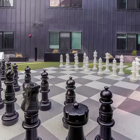 Outdoor lifesize chess board.