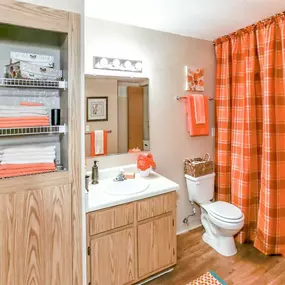 Excellent bathroom storage