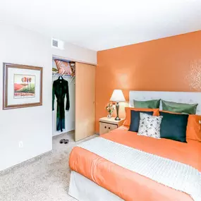 Closet space in bedroom
