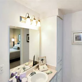Interior bathroom with counter space