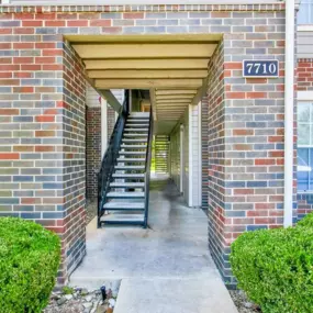 Entry way to apartments with stairs