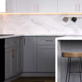 Do you love the contemporary style? We offer cabinets from J&K Cabinetry with a variety of styles. Their Contemporary line delivers a clean, sleek look that will add a modern feel to your home. It features smooth and streamlined ornamentation that is minimal, geometric and well defined. Want to see more? Visit our Facebook page to see our work.