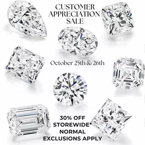 ✨ Customer Appreciation Event ✨

Join us at Belle Jewelers on Friday, October 25th, and Saturday, October 26th for our Customer Appreciation Event! We're saying a big 