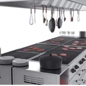 Grill- und Kochstation in der Profiküche