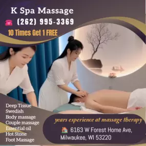 Our traditional full body massage in Milwaukee, WI 
includes a combination of different massage therapies like 
Swedish Massage, Deep Tissue,  Sports Massage,  Hot Oil Massage
at reasonable prices.