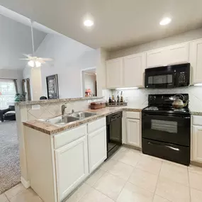 Interior view of kitchen near the living room