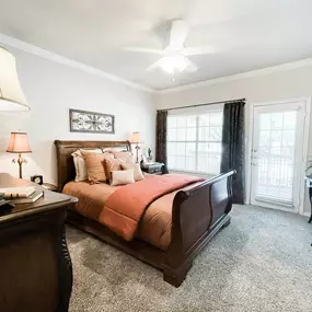 Spacious bedroom with natural light