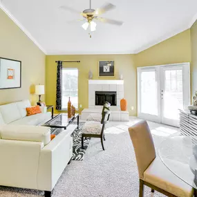 Well-lit living room