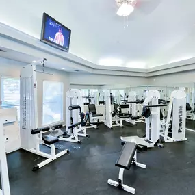 Fitness center with cardio and weight training machines