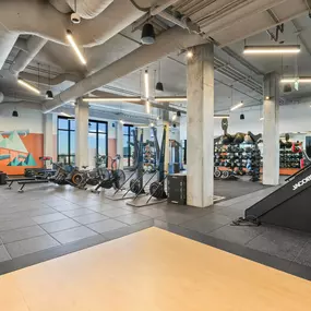 Fitness center with variety of equipments