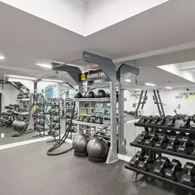 Fitness center with variety of equipments