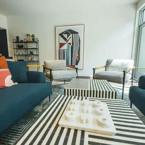 Bright living room with couch