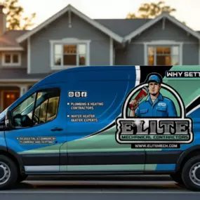 Elite mechanical contractors wrapped branded van