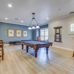 Community room with billiards table