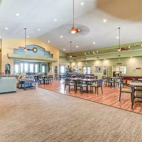 Expansive clubhouse with ample seating
