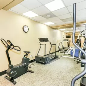 Fitness center with yellow walls