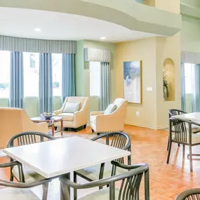 Indoor community room with ample seating