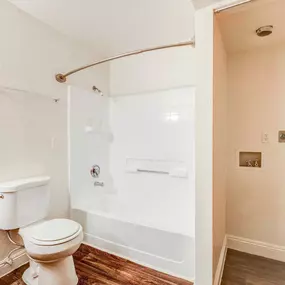 Bathroom with washer and dryer connections