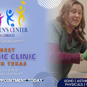 We take care of your children from birth to graduation.
At The Children’s Center of Corpus Christi, we believe in caring for your child from birth to graduation. Our pediatric team is here for every milestone—newborn checkups, routine care, and expert support for challenges like ADHD.

If your child is struggling with focus, behavior, or learning, our ADHD specialists provide comprehensive evaluations, testing, and diagnosis. We create personalized treatment plans that may include behavioral the
