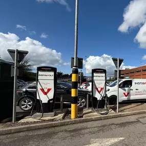Reliable EV charging at Hill Street Shopping Centre, Middlesbrough, with InstaVolt's rapid units and dedicated parking bays.