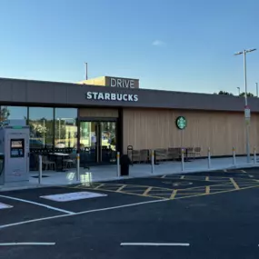 InstaVolt ultra-rapid chargers are conveniently located outside Starbucks, with a McDonald’s restaurant next door, offering EV drivers easy access to food and drink while they charge.