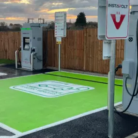 InstaVolt ultra-rapid EV chargers with visible 