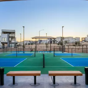 Play a friendly round of pickle ball with neighbors