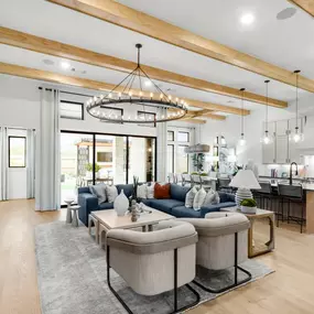 Open-concept great room leads to the covered patio ideal for indoor/outdoor living