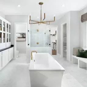 Spa-like primary bathrooms with freestanding tubs