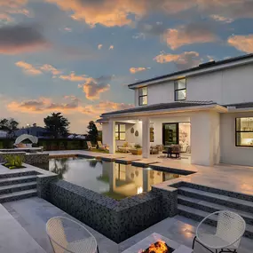 Enjoy gorgeous Florida sunsets poolside
