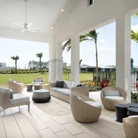 The Solstice at Wellen Park Amenity Center Veranda is a great place to enjoy the big game with family and friends