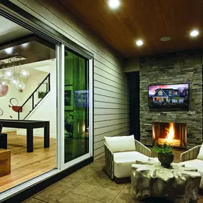 Daylight basement with flex room and a covered patio provides versatile living options