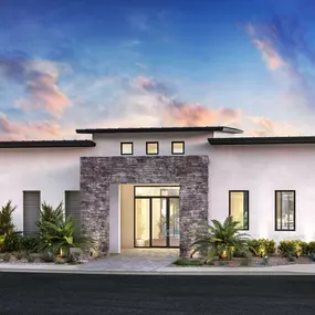 Modern community center with resort-style pool