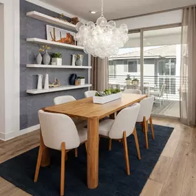 Casual dining area with built-in seating