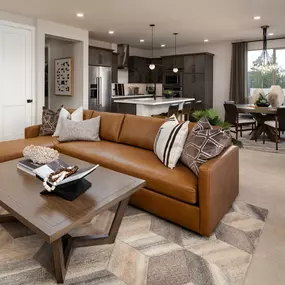 Stunning great room with seamless flow to kitchen