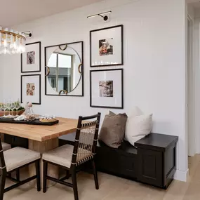 Casual dining area with access to outdoor patio