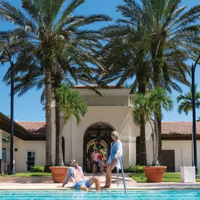 Tesoro Club’s swim & racquet club featuring resort-style amenities, including a Junior Olympic-sized, heated swimming pool