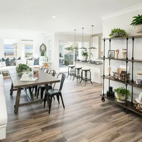 Casual dining areas adjacent to the kitchen for entertaining