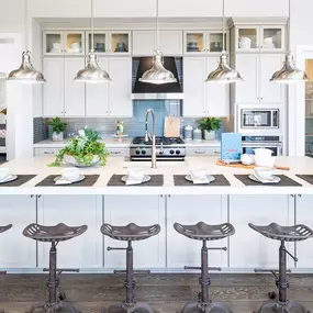 Beautiful kitchens with ample countertop and cabinet space with a large center island