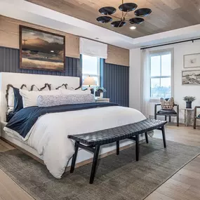 Spacious primary bedroom retreats