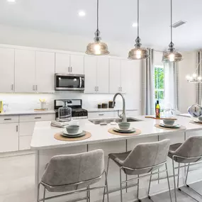 Well-designed gourmet kitchens with extra counter space for entertaining