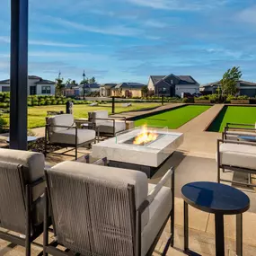 Outdoor patio and bocce ball courts