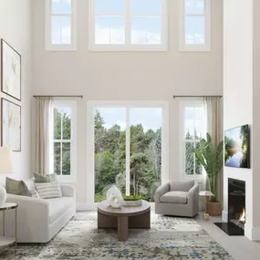 Spacious great rooms with cozy fireplace options